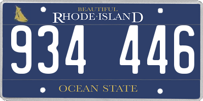 RI license plate 934446