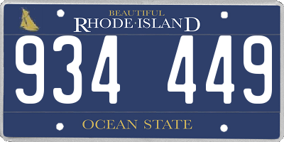 RI license plate 934449