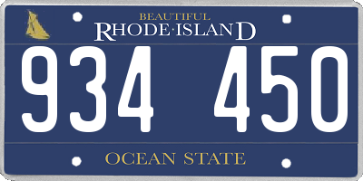 RI license plate 934450