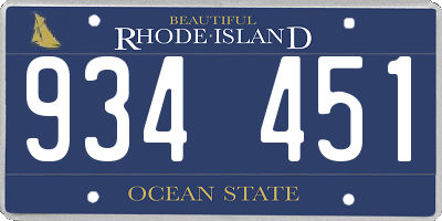 RI license plate 934451