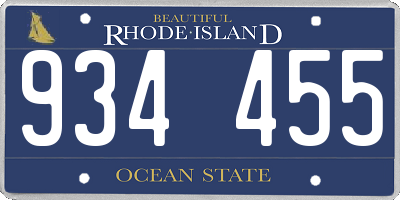 RI license plate 934455