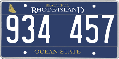 RI license plate 934457