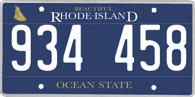 RI license plate 934458