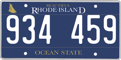 RI license plate 934459