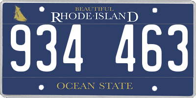 RI license plate 934463