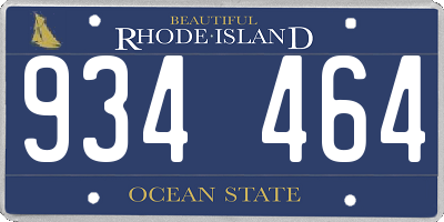 RI license plate 934464