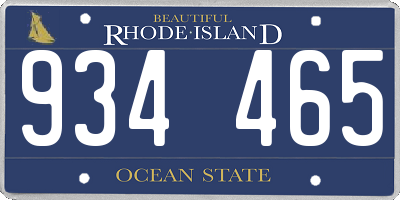 RI license plate 934465
