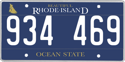 RI license plate 934469