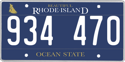 RI license plate 934470