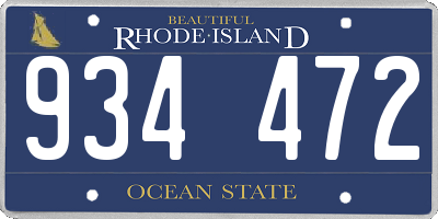 RI license plate 934472