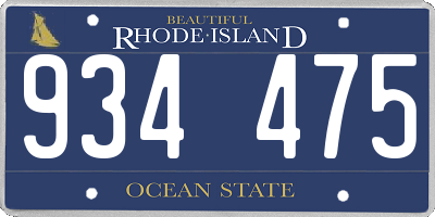 RI license plate 934475