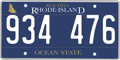 RI license plate 934476