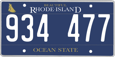 RI license plate 934477