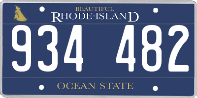 RI license plate 934482