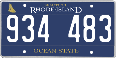 RI license plate 934483