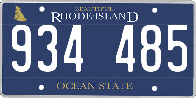 RI license plate 934485
