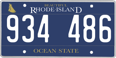 RI license plate 934486