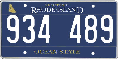 RI license plate 934489
