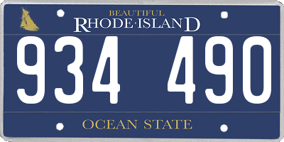 RI license plate 934490