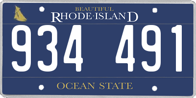 RI license plate 934491