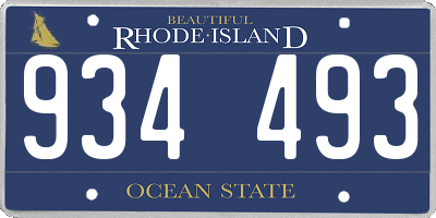 RI license plate 934493