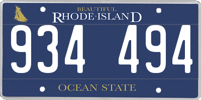 RI license plate 934494