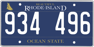 RI license plate 934496