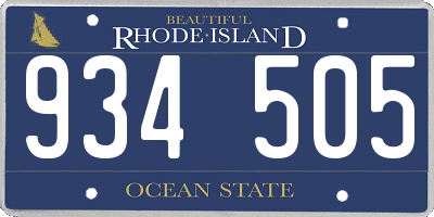 RI license plate 934505