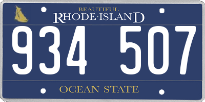 RI license plate 934507