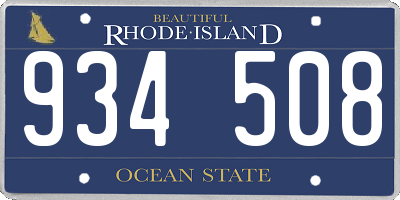 RI license plate 934508