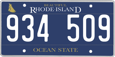 RI license plate 934509