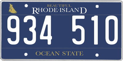 RI license plate 934510