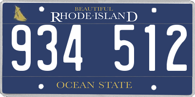 RI license plate 934512