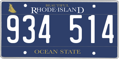 RI license plate 934514