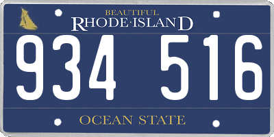 RI license plate 934516