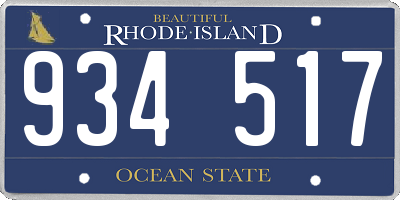 RI license plate 934517