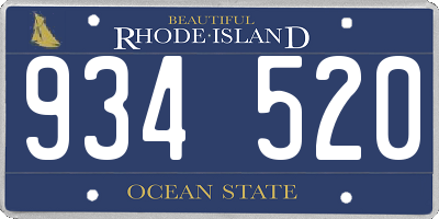 RI license plate 934520