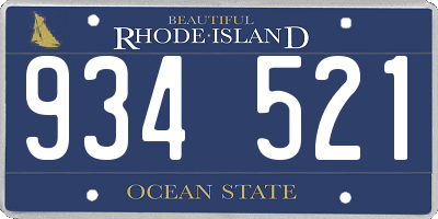 RI license plate 934521