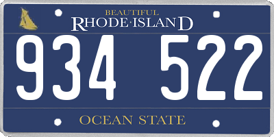 RI license plate 934522