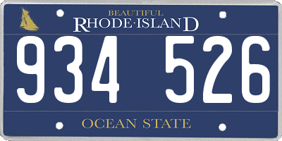 RI license plate 934526