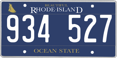 RI license plate 934527