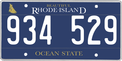 RI license plate 934529