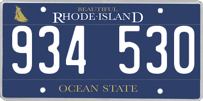 RI license plate 934530