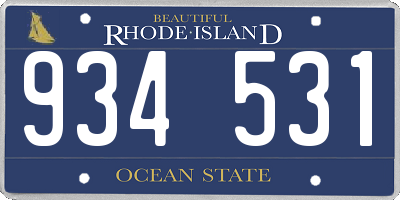RI license plate 934531