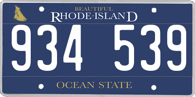 RI license plate 934539
