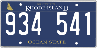 RI license plate 934541