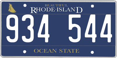 RI license plate 934544