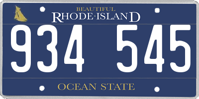 RI license plate 934545