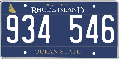 RI license plate 934546