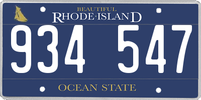 RI license plate 934547